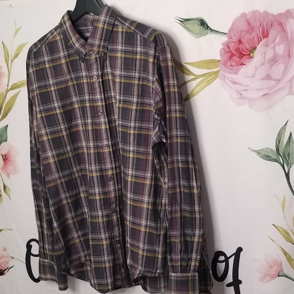 Vince plaid cotton button front shirt - Picture 1 of 10